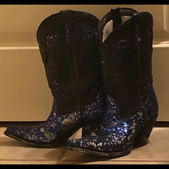 black sequin cowboy boots